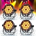 Erreyht 4PCS IP67 200W Par LED Lumière de Scène étanche, RGBWA + UV 18 LED Imperméable Éclairage de Scène DMX 6/10CH, Lumière Par pour Jours de Pluie Extérieur Mariage Halloween Noël