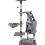 Katzenhöhle Grau Kratzbaum Katzenkratzbaum 112cm XL Sisal Kletterbaum Mit Höhle Stabil Für Katzen Feandrea Kratzbaum