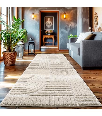 Mia's Teppiche Theo – Moderner Kurzflor Mit 3D-Effekt In Creme, Weich & Pflegeleicht