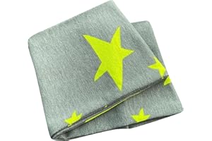 ‎WOLLHUHN Wollhuhn ÖKO Kinder/Jungen/Mädchen Cooles Elastisches Stirnband/Haarband Bequem Zweilagig Jersey Oder Fleece Viele Motive 21215152 (Sterne Grüntöne)