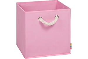 Storanda | Aufbewahrungsbox LEO | Faltbox mit Kordel | 30x30x30 cm | Rosa