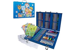 Paw Patrol Art Set for Kids Colouring Pencils Felt Tip Pens Crayons Stationery Crafts for Girls Boys Art Supplies Preschool Travel 130 Pcs Gift Set