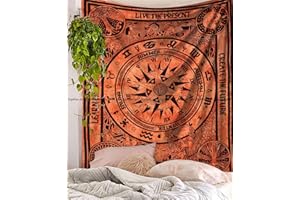 SOPHIA-ART Sophia Art Orange Tye Dye celtique Cycle of Ages Couvre-lit Couvre-lit Housse de matelas Grand chemin de table indien Art Coton Bohême hippie Coton drap de lit Décor Art Décoration murale à suspendre
