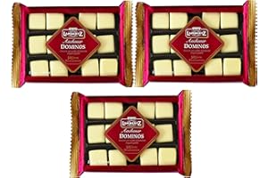 HENRY LAMBERTZ GMBH & CO. KG Lambertz Domino Steine umhüllt von Weißer Schokolade doppelt gefüllt 3er Set (3x150g Packung)