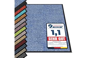 ‎ETM etm® Schmutzfangmatte - Fußmatte in vielen Größen - Türmatte Fußabstreifer für Haustür innen und außen (Blau, 120x300 cm)