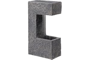 dobar® 96170e Ceres Design Garden Fountain Large LED Lighting Outdoor Waterfall Polyresin Water Feature Artificial Stone Fountain for Garden/Patio/Balcony 37.5 x 20.5 x 70 cm