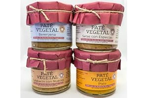 LA CONSERVERA DEL PREPIRINEO S. COOP. PACK 4 UNIDADES VARIDAS PATÉ VEGETAL Berenjea Setas con Especias Calabacín con Nueces y Pisto 100% VEGANO Elaborado con Aceite de Oliva Virgen Extra