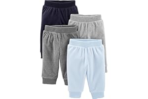 Simple Joys by Carter's Pantalones de Forro Polar Unisex Bebés, Pack de 4