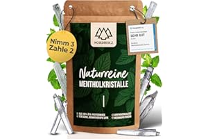 ‎NORDHOLZ NORDHOLZ® Mentholkristalle [50gr] für Sauna in Premium Qualität aus 100% Minzöl - Befreit die Atemwege und sorgt für intensiven Duft in der Sauna - Sauna Zubehör (200g)