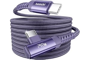 toocki Kabel USB C na USB C, 240 W, 3 m, kąt 90 stopni, kabel do ładowania PD3.1, nylonowy, pleciony, kabel do szybkiego ładowania USB typu C do iPhone 17 17 Pro Max, Samsung Galaxy S25 Ultra Pixel 7