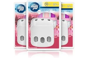 Ambi Toys Febreze Ambi Pur 3Volution Air Freshener Plug-in Diffuser Starter Kit, Odour Eliminator, Thai Orchid, 60 ml (20 ml x 3)