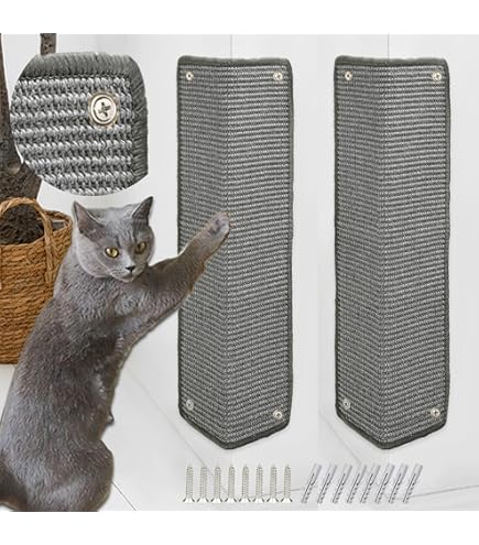 Tiragraffi Per Gatti In Sisal Angolare Colore Grigio, L41 * L24 * 2.5H Cm