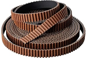 Turmberg3D - Cinghia dentata GT2 5m x 6mm | Cavo di trazione in fibra di vetro | Superficie dentata in nylon marrone resistente all'usura | stampante 3D