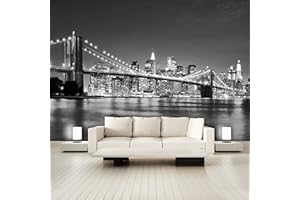 murimage Carta Parati New York 366 x 254 cm Include Colla Manhattan Skyline USA grattacielo ponte Brooklyn City città wallpaper fotomurali ufficio