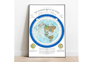 Riley Creative Solutions 1892 Flat Earth Map – Alexander Gleason's New Standard Map of the World 61 x 91 cm