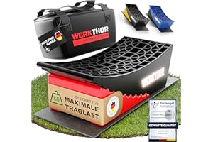 WERKTHOR Cunei per Camper (Rosso) - [Set di 2] Cunei Collaudati per Caravan, Camper e Rimorchi [<13,5t] - Livellamento Senza Gradini, Cunei per Camper Incl. Borsa di Trasporto