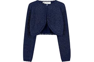 BlackButterfly Girls Long Sleeve Sparkle Cardigan Childrens Kids Bolero Shrug