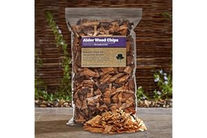 GWERNYFED WOOD Alder Smoking/Smoker Wood Chips 3 Litre - (24 Great Flavours 100% Natural) Kiln Dried Woodchips for Smoking Food/Smokers/BBQ's/Ovens - from our own Woodland