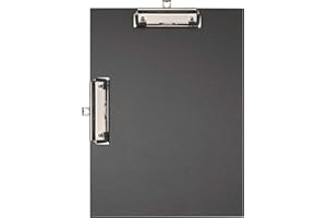 Falken Twin Clipboard for DIN A4 Horizontal and Vertical with Sturdy Cardboard Core and Coloured Paper Outer Cover for DIN A4 Black/Blue Angel Environmental