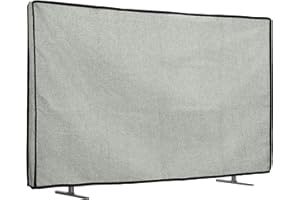 kwmobile Dust Cover for 40" TV - Linen Display Protector - Protect Your Screen - Light Grey