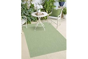 the carpet Mistra - robusto tappeto per esterni, resistente alle intemperie e ai raggi UV, adatto a balcone, terrazza, giardino d'inverno o cucina e sala da pranzo, verde, 120x170 cm