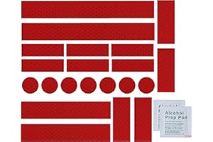 INDIAN STORE 24 3M Diamond Grade 4092 Autocollants réfléchissants d'avertissement Film réfléchissant Avertissement de sécurité Étanche Voitures Motos Casque Vélo Véhicules (Red 21 Pieces)