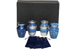 Eternal Harmony Keepsake Urns for Human AshesFor Cremation (Urns Carefully Handcrafted) with Elegant Finishes to Honor Your Loved One Blue