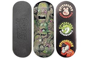 SPITBOARDS Tavola da fingerboard da 34 mm, Real Wood (5 strati), Classic Popsicle Street Shape, dimensioni: 34 x 96 mm, tavola singola grafica (Real Wear) – Concave – Meteoroid