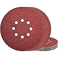 Dischi Abrasivi 225mm 8 Fori Carta Vetrata Grana Mista 40/60/80/120/180/240 per Levigatrice da Muro (30Pezzi)