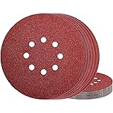 Dischi Abrasivi 225mm 8 Fori Carta Vetrata Grana Mista 40/60/80/120/180/240 per Levigatrice da Muro (30Pezzi)