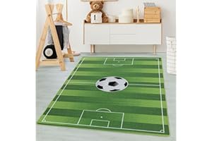 CARPETSALE24 Tappeti per bambini, colore verde, Stadio di calcio, 105304, tappeto rettangolare, Tappeti camera dei bambini, 120 x 170 cm