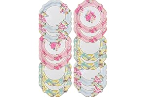 Talking Tables Pack of 12-Size 22cm 8.5" Afternoon Tea Vintage Floral Paper Plates | Truly Scrumptious | For Birthday Party, Baby Shower, Wedding And Anniversary, Disposable, Pastel Colours, TS4-MED-PLATE