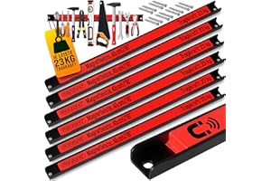 DEUBA® 6x Soporte Magnetico de Pared 45cm Set Barras Imán Acero hasta 23Kg Herramientas Cocina