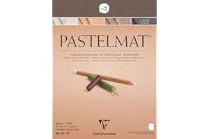 Clairefontaine 96005C Blocco collato Pastelmat n°2 - 12 Fogli di carta Speciale per Pastelli secchi - 18x24 cm 360g - 4 Colori Assortiti - Divisori in carta Cristal