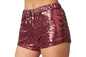 dressforfun 900996 Damen Pailletten Glitzer Shorts, sexy kurze Hose Shorts