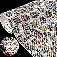 Zonon 12000pcs Multicolor Leopard Print Crystal Rhinestone Sticker Sheet with 2mm Crystal, Self Adhesive, Bold Glam Style, Ideal for Plastic, Metal, Glass, Wood Surfaces