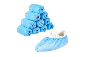 Kinbontop — lot de 100 couvre-chaussures résistants, jetables, antidérapants, matériau non tissé, convient à une utilisation en intérieur et en extérieur