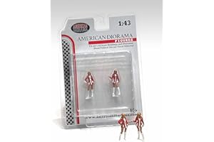 American Diorama- Animaux Auto in Miniatura da Collezione, Colore Rosso/Bianco, 38364