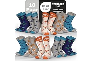 MEDOLY Kinder Socken (10 Paar) mit 72% Baumwolle, für Mädchen & Jungen - Kindersocken