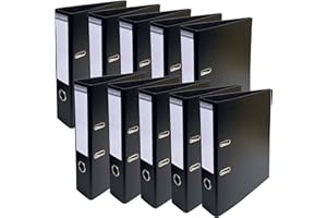 Exacompta - Réf. 53741E - Carton de 10 Classeurs à levier A4 Prem'Touch - Dos de 70 mm - Mécanique 75 mm - Dimensions extérieures : 32 x 29 x 7 cm - Format à classer A4 - Coloris : Noir