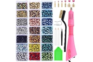 Blinginbox Bedazzler Kit with Rhinestones, Rhinestone Applicator Tool for Clothes with 6000pcs 21 Colors 3mm Hotfix Rhinestones Gems Craft, Diamond Painting Pen, Rhinestones Crystals for DIY Shoes