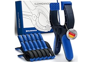 Falkenwald® Jeu de 12 Pinces à ressort - Serre-joints avec large plage de - Force de serrage élevée de la pince de serrage à ressort - Clips pour collage à mâchoires de serrage mobiles