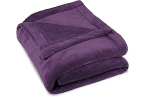 CelinaTex Flauschige Kuscheldecke XXL 220 x 240 cm lila Decke Sofa warm Wohndecke weich Mikrofaser Fleece Oeko-TEX Montreal