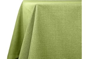 Decomira Bieżnik Stołowy o Wodoodpornym lnianym Wyglądzie - Ochrona Przed Plamami, Można Prać - Jako Obrus Ogrodowy na Stoły w Jadalni - Zielony - 130x280 cm
