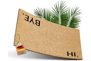 ‎ELBFUCHS ElbFuchs® Fußmatte Kokos 60x40cm | HI & Bye | [EXTRA LANGLEBIG & rutschfest] | Kokosmatte Fussmatte Aussen & Innen | Fußabtreter für Haustür
