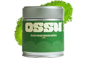OSSU Organic Matcha Powder 40g - Golden Grade from Uji, Kyoto, Japan - True Ceremonial Spring Harvest, Stone-Ground Green Tea