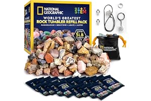 National Geographic Rockbumper Refill Kit - en blandning av 2,26 kg ädelstenar och ädelstenar, inklusive polerkorn