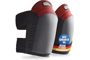 LAUTER SCHUTZ LauterSchutz® Genouillères professionnelles en gel pour le travail – Revêtement antidérapant et double fermeture confortable pour artisans et bricoleurs (rouge, neuf)
