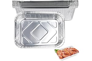 FORHOME 25PCS Bandejas de Aluminio,700 ml Bandejas de goteo Aluminio, Bandejas de Aluminio Desechables para Barbacoa (193x145x40 mm)