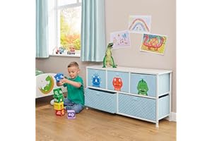 Liberty House Toys Kids Dinosaur 5 Drawer Storage Chest, Blue